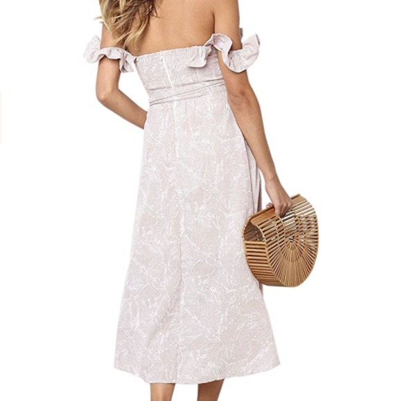 Womens Button Down V Neck Dress - Picture 3 of 3